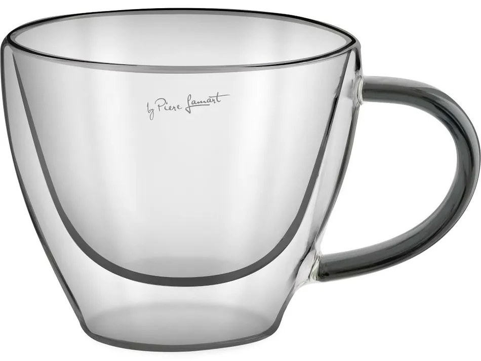 Lamart LT9117 2-dielna súprava pohárov na cappuccino Vaso, 190 ml, čierna