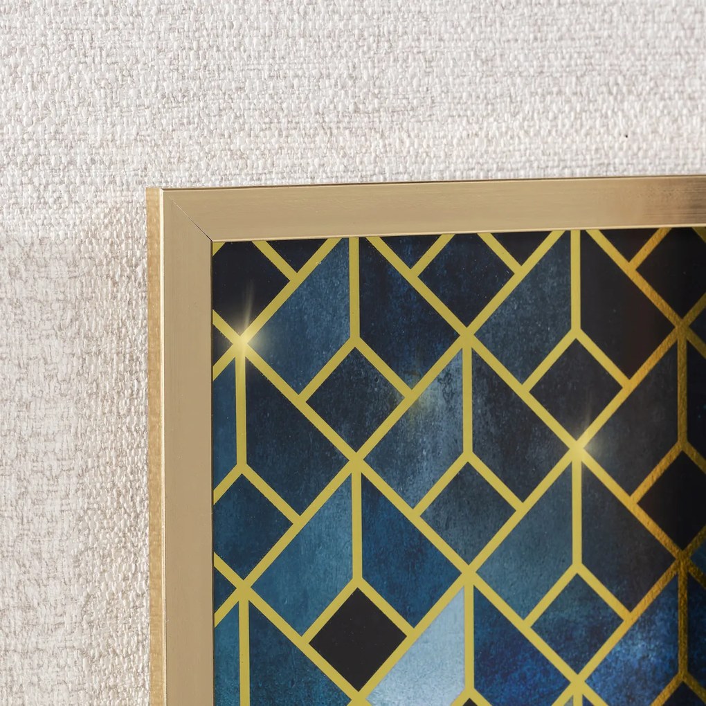 Obraz Geometric 30x40cm gold&amp;navy