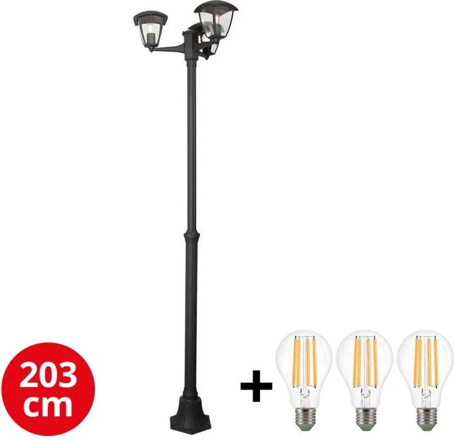Brilagi -  LED Vonkajšia lampa LUNA 3xE27/60W/230V IP44