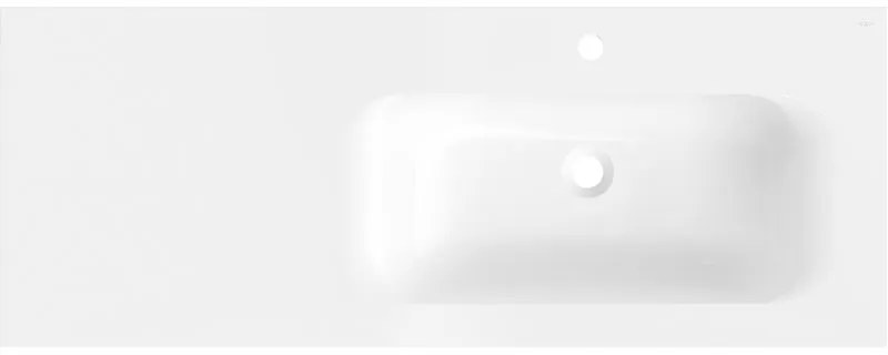 Mexen Vela, umývadlo na zapustenie 121 x 46,5 cm, pravé, biela lesklá, 25231200P