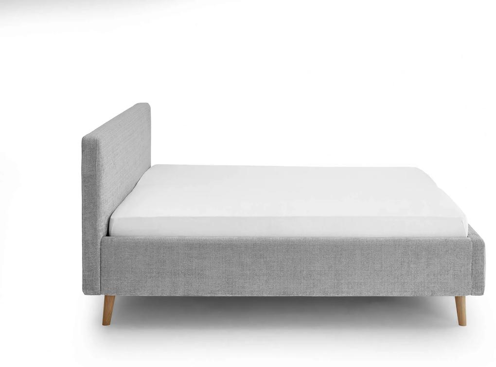 Dvojlôžková posteľ taupe s úložným priestorom 160 x 200 cm chenille sivá MUZZA