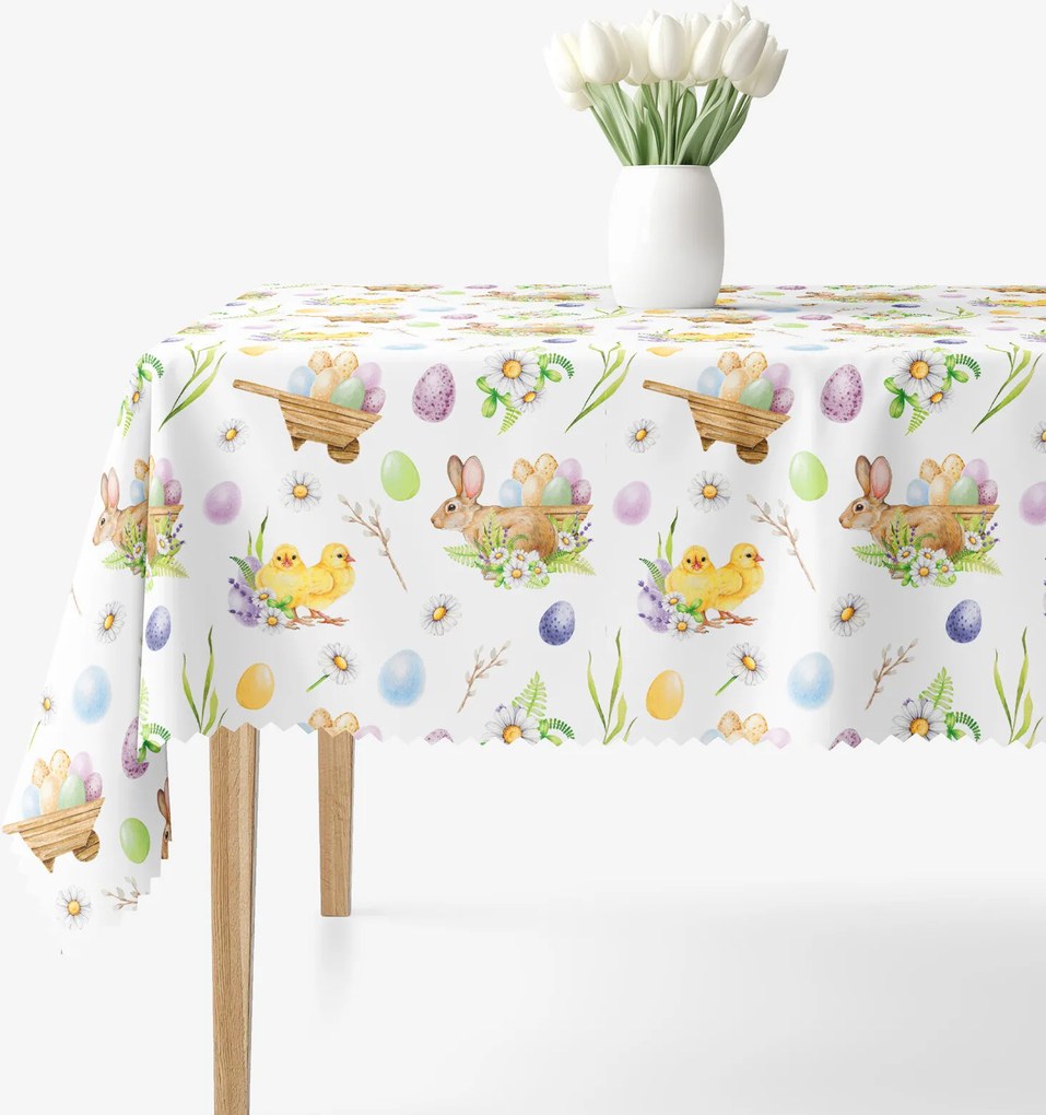 Goldea veľkonočný hranatý teflónový obrus - symboly veľkej noci 80 x 80 cm