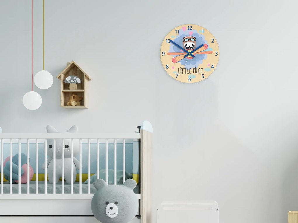 Detské nástenné hodiny Ami Panda 30 cm viacfarebné