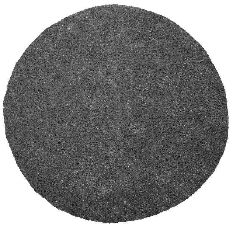 Okrúhly koberec ⌀ 140 cm tmavosivý DEMRE Beliani
