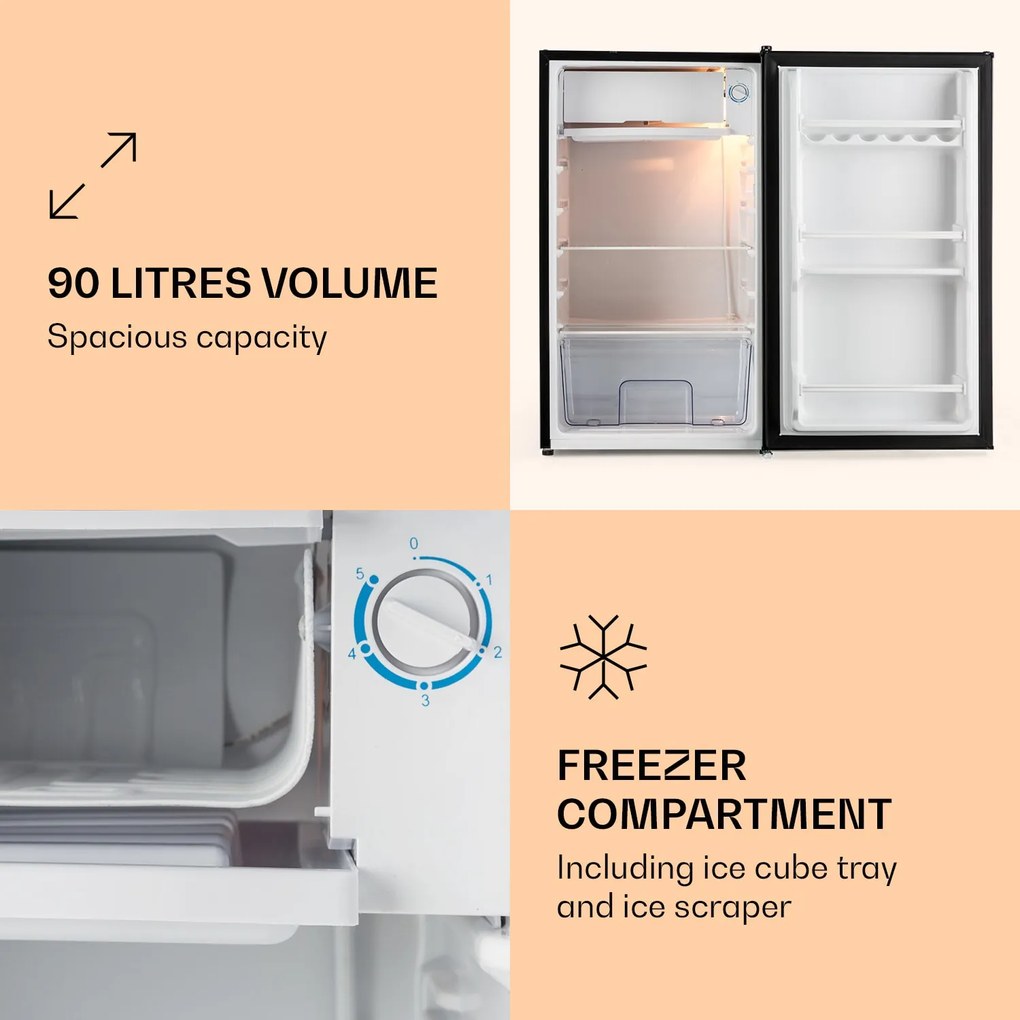 Klarstein Alleinversorger, chladnička, 91 l, energet. trieda F, 2 poschodia mraziaceho priečinku, čierna