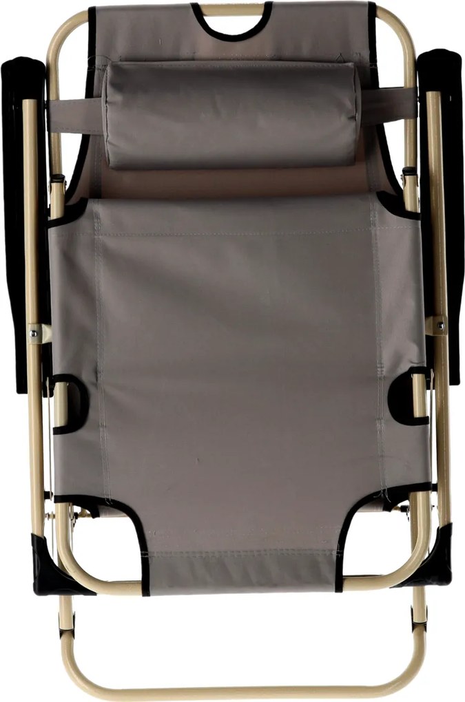 SKLADACIA ZÁHRADNÁ STOLIČKA S POLŠTÁROM, ŠEDÁ *6889