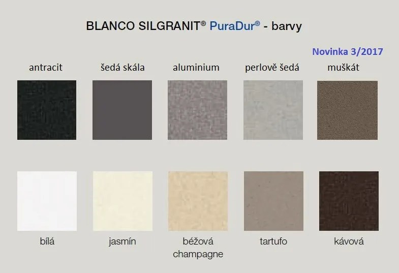 Granitový drez Blanco SITY XL 6 S InFino sivá skala kiwi
