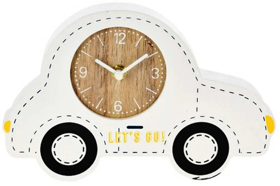 Detské stolné hodiny Car, biela