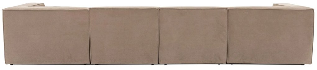 Rohová pohovka Sora s rámom zo 100% hrabového dreva 430 x 102 cm, pravá, kapučínová