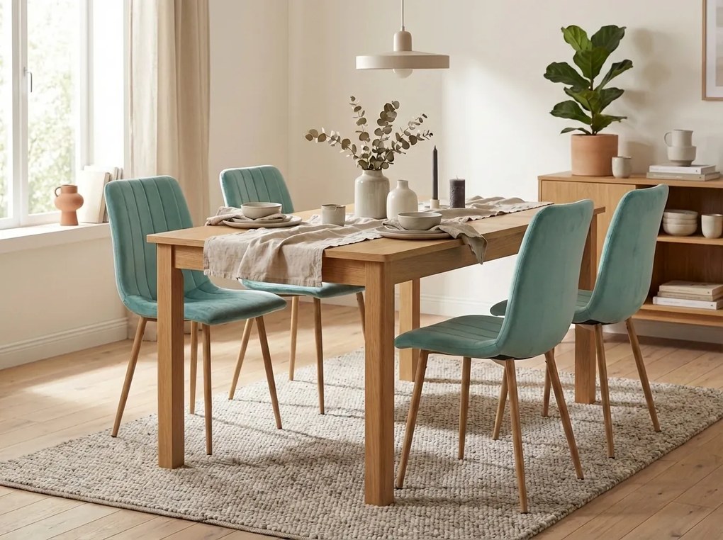 Mentolová zamatová stolička LAVA AQUA MINT