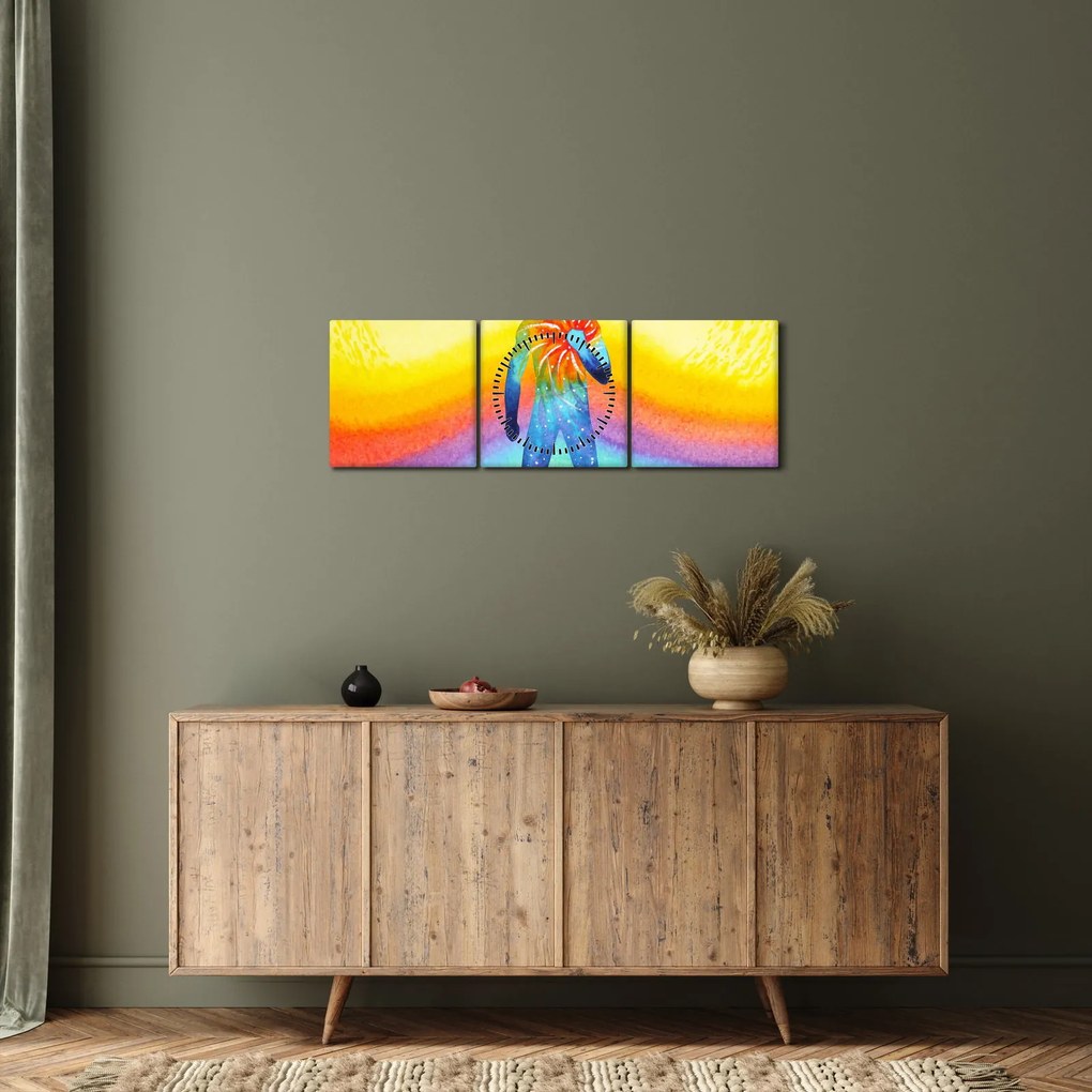 Obraz - Vnútorná sila (s hodinami) (90x30 cm)