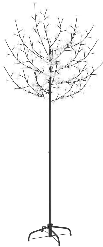 vidaXL Vianočný stromček 200 LED studené biele svetlo kvety čerešne 180 cm