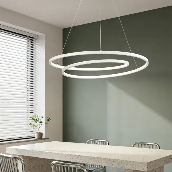 Brilagi-LED Stmievateľný luster na lanku TWISTER LED/105W/230V pr. 100 cm biela+DO