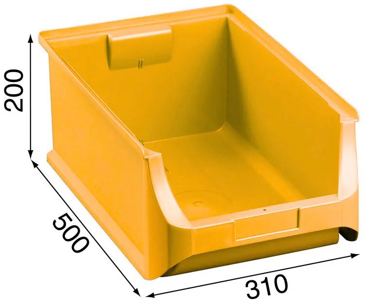 Plastové boxy PLUS 5, 310 x 500 x 200 mm, žlté, 6 ks