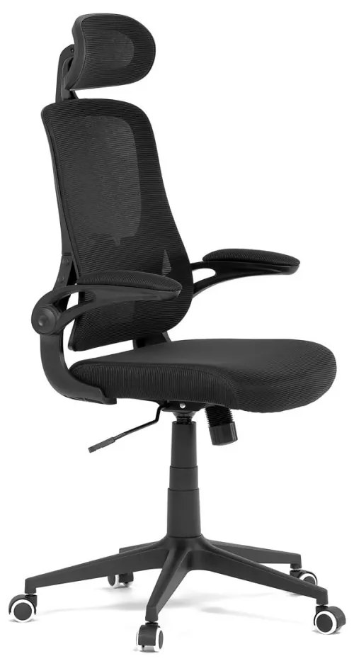 Kancelárska otočná stolička OLGA — sieť, čierna