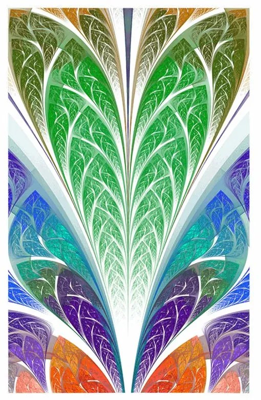 Plagát abstrakcia farebného skla - 30x45 silver