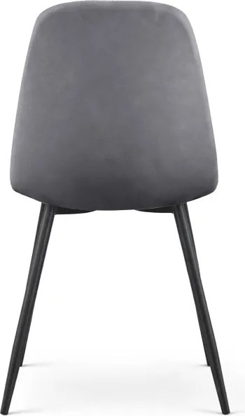 Sada štyroch jedálenských stoličiek LUMO zamatové, grafitové / čierne nohy (4 ks)