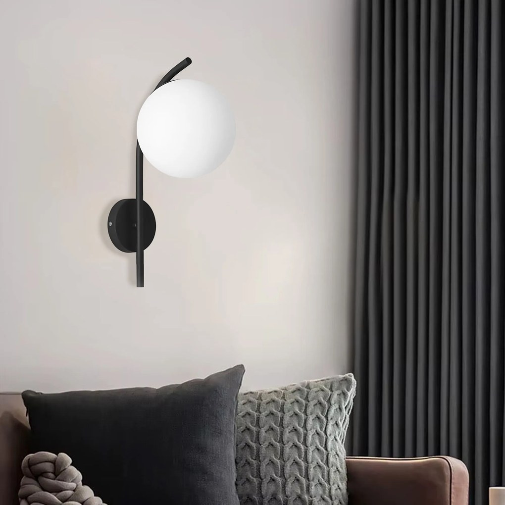 Toolight Toolight, nástenné svietidlo 1xE27, G103-1W, čierna matná, OSW-09728