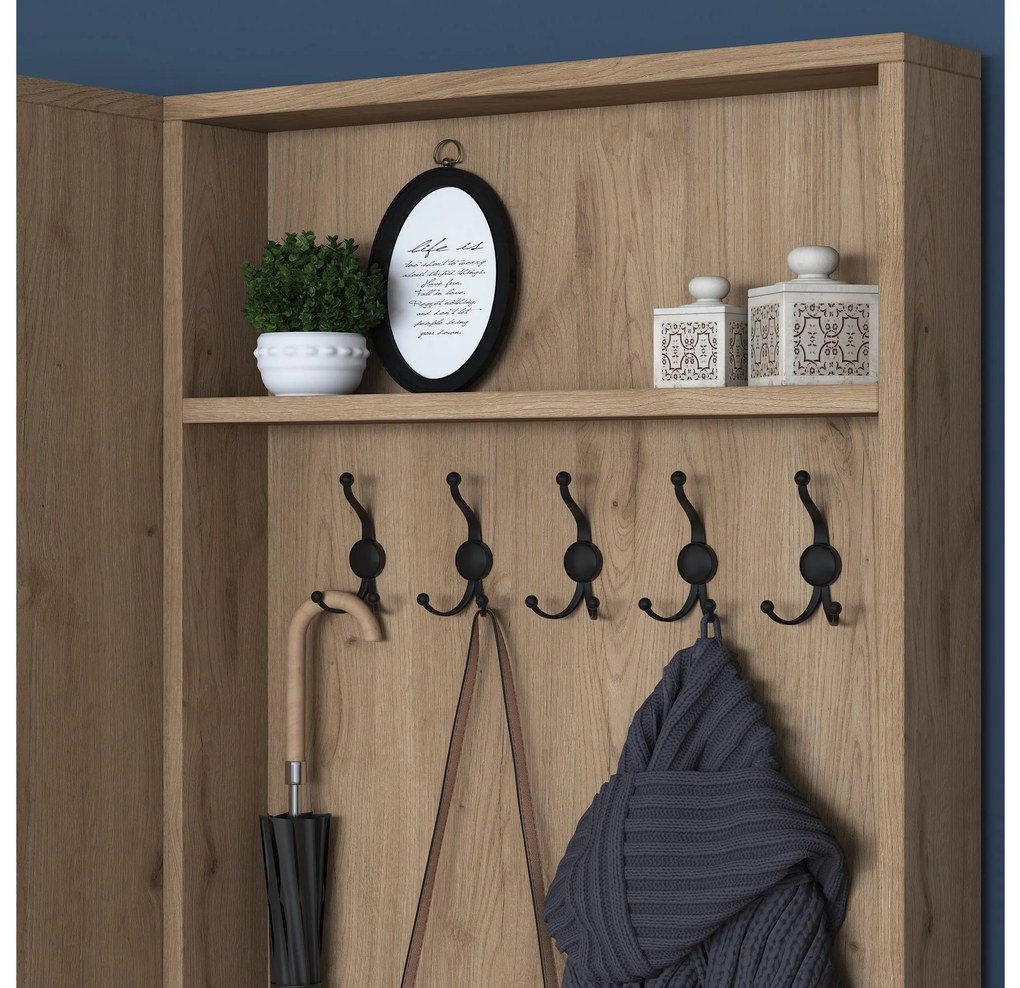 Predsieňová zostava Bivake 2 (biela + orech). Akcia -19%. Vlastná spoľahlivá doprava až k Vám domov. 1093973