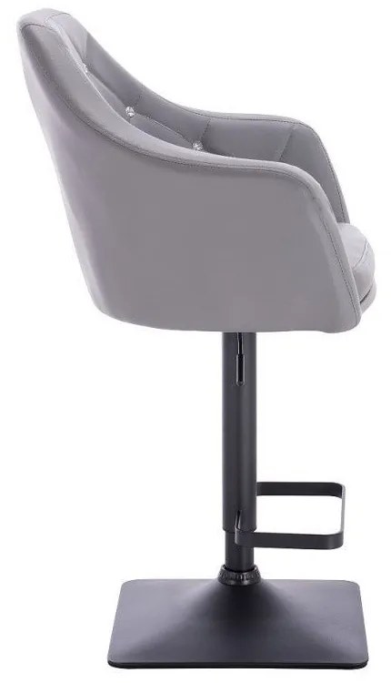 LuxuryForm DESIGN Barová stolička ROMA na čiernej hranatej podstave - šedá