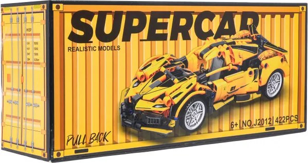 Stavebnica auta SUPERCAR No.J2012 žltá - 422 dielikov
