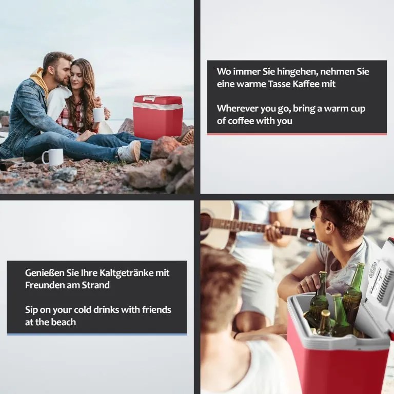 Jago Elektrický chladiaci box 2 v 1, 20 l, červená