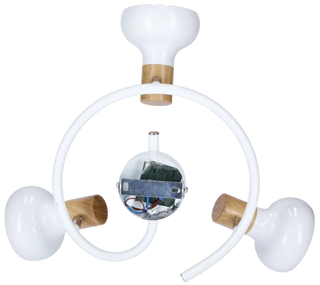 Candellux Biele stropné špirálové svietidlo Puerto pre žiarovku 3x E14 98-62697