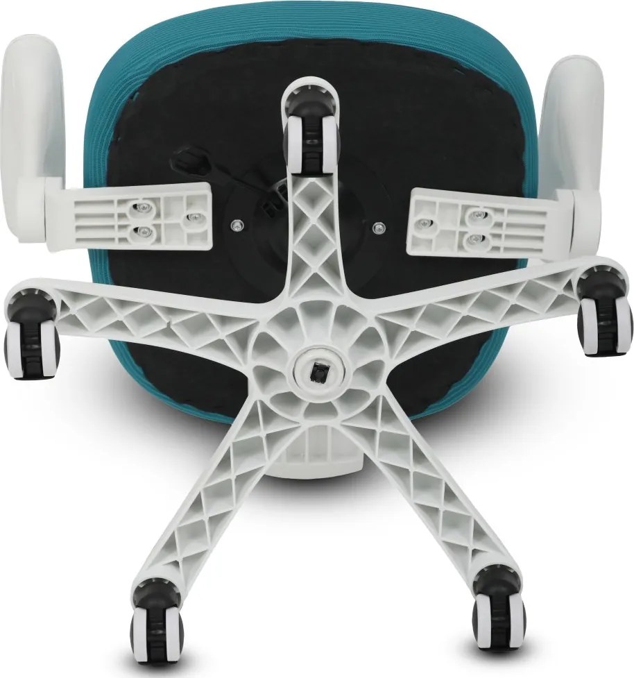 Detská pracovná stolička NANDU — sieť / látka, tyrkysová