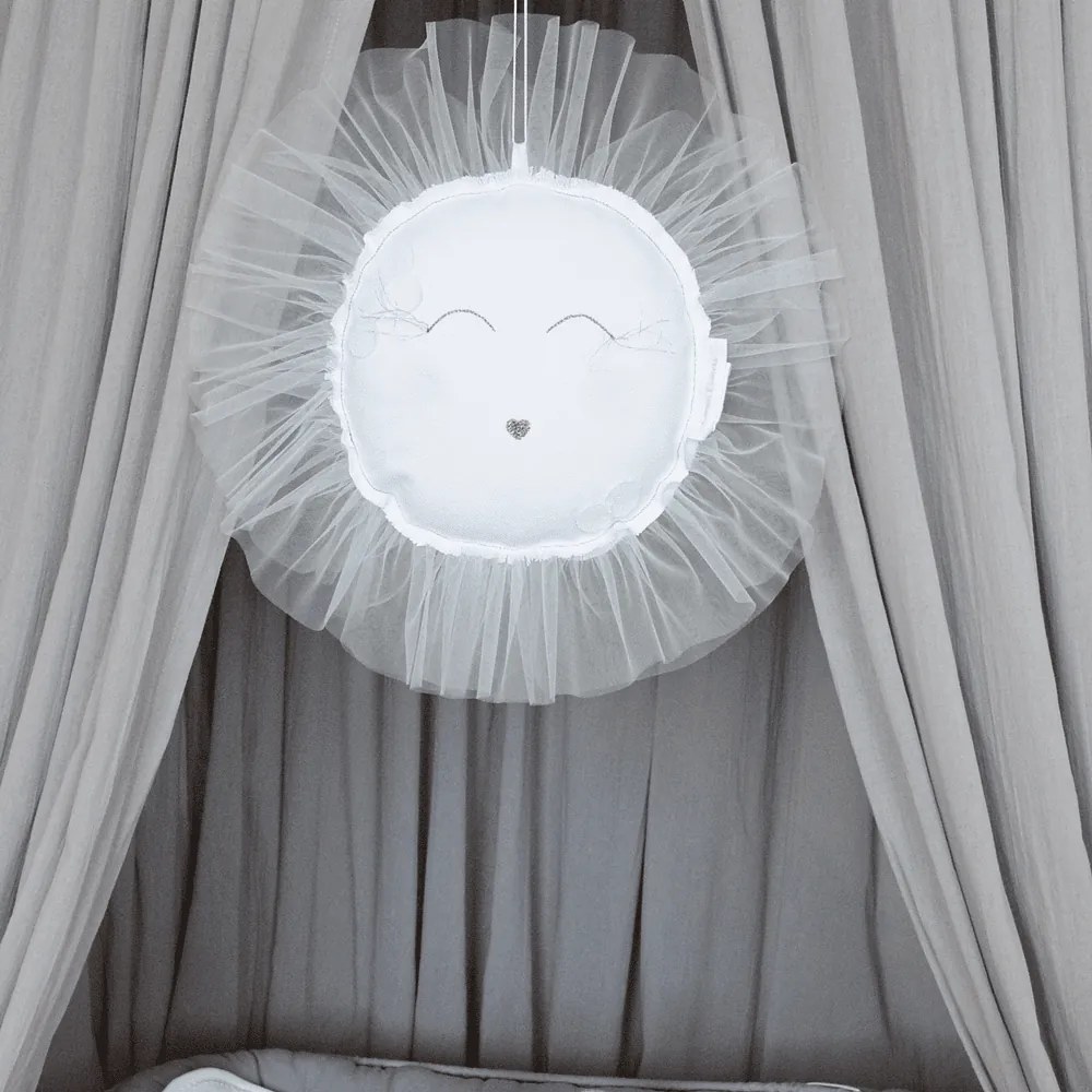 Závesná dekorácia slnka biela 35x35x5cm