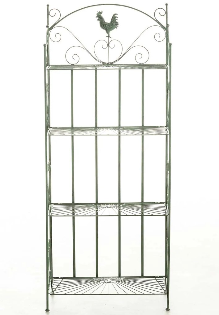 Kovová polica regál Maia - Zelená antik