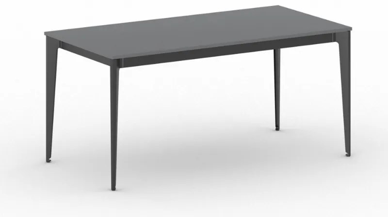 Rokovací kancelársky stôl PRIMO ACTION, 160x80 cm, čierna podnož, grafit