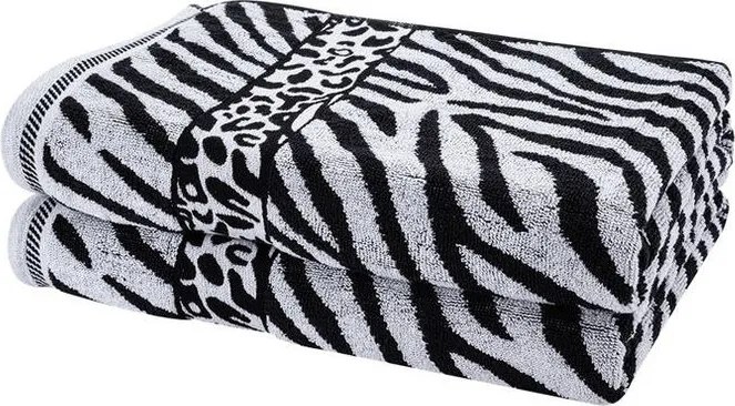 Súprava 2 ks žakárových osušiek ZEBRA sivá 70 x 140 cm