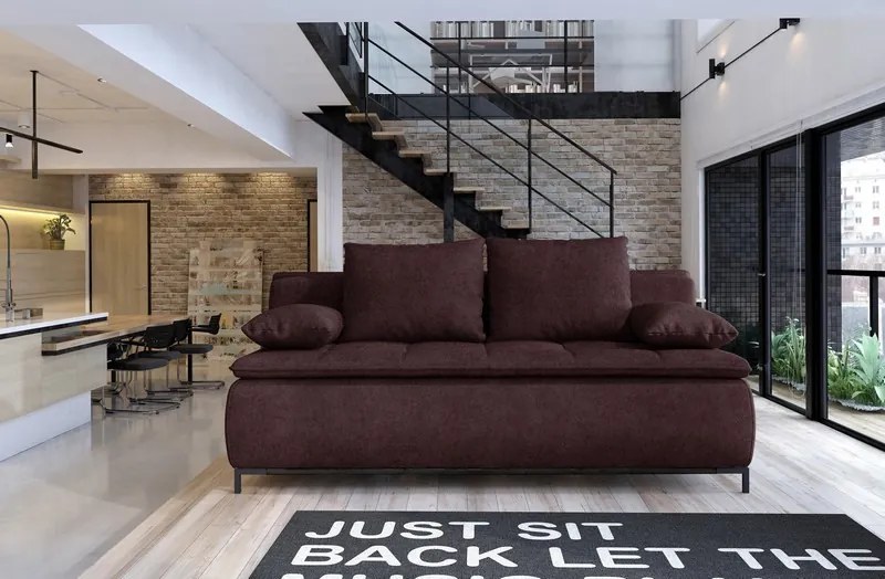 Rozkladacia pohovka Sweet, tmavofialová látka