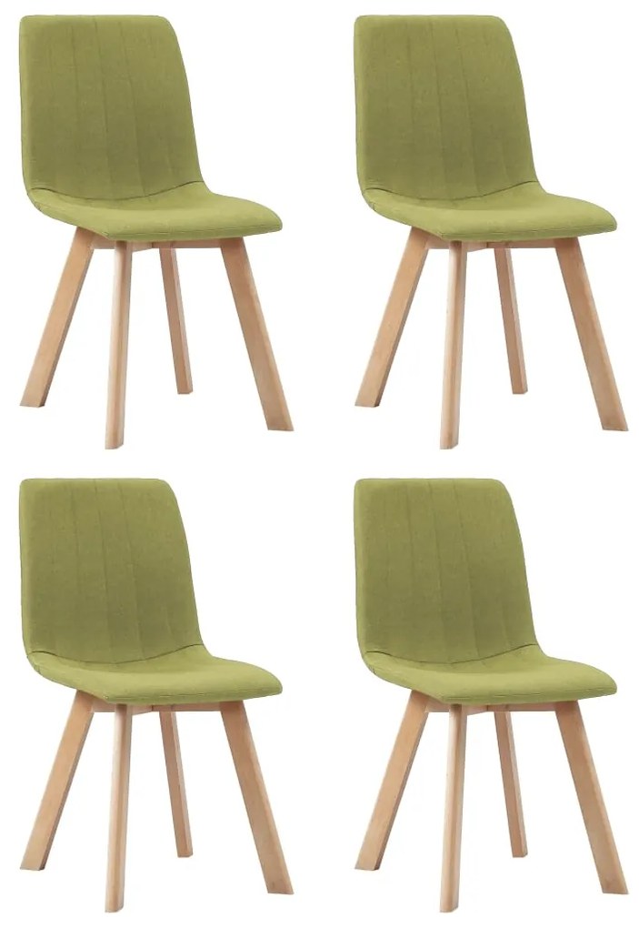 vidaXL Jedálenské stoličky 4 ks, zelené, látka