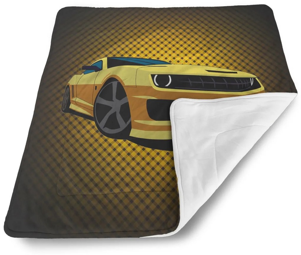 Sablio Deka pre bábätko Chevrolet Camaro Žltá mriežka - 90x120 cm