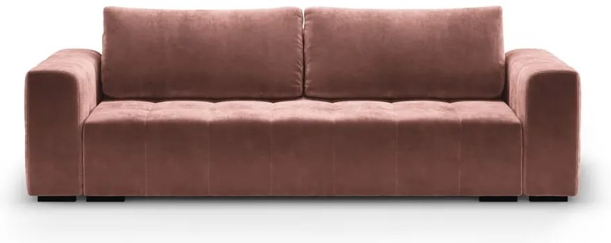 Ružová zamatová rozkladacia pohovka Milo Casa Luca