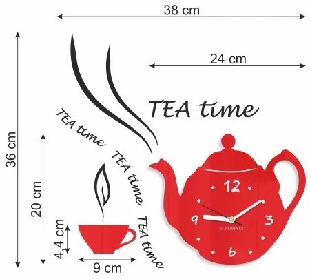 Dekoračné kuchynské hodiny Tea Time sivá