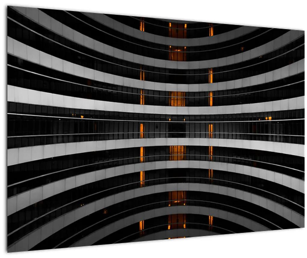 Abstraktný obraz - budova (90x60 cm)