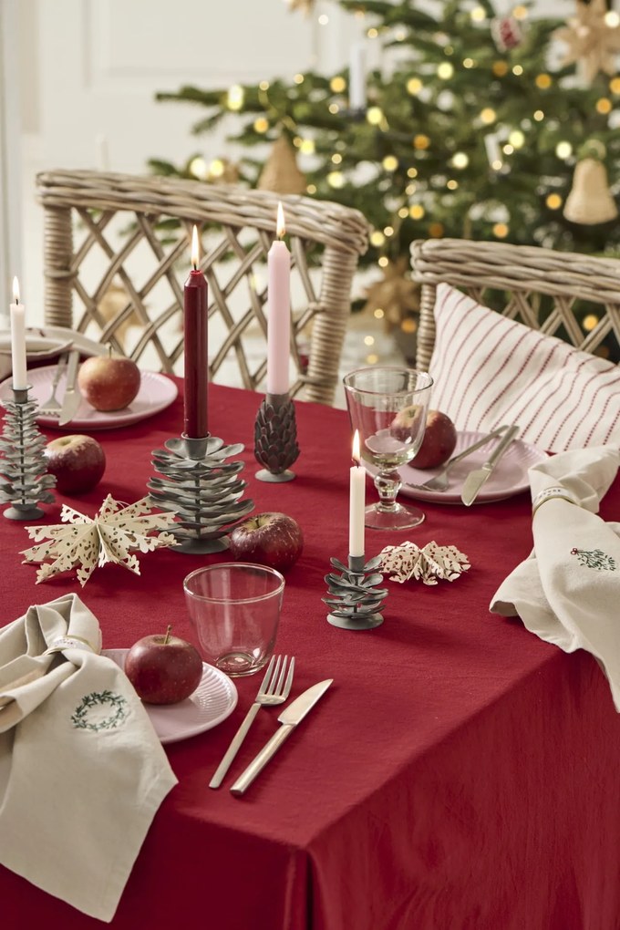 Ib Laursen Bavlnený obrus Dagmar White Border 150 × 250 cm