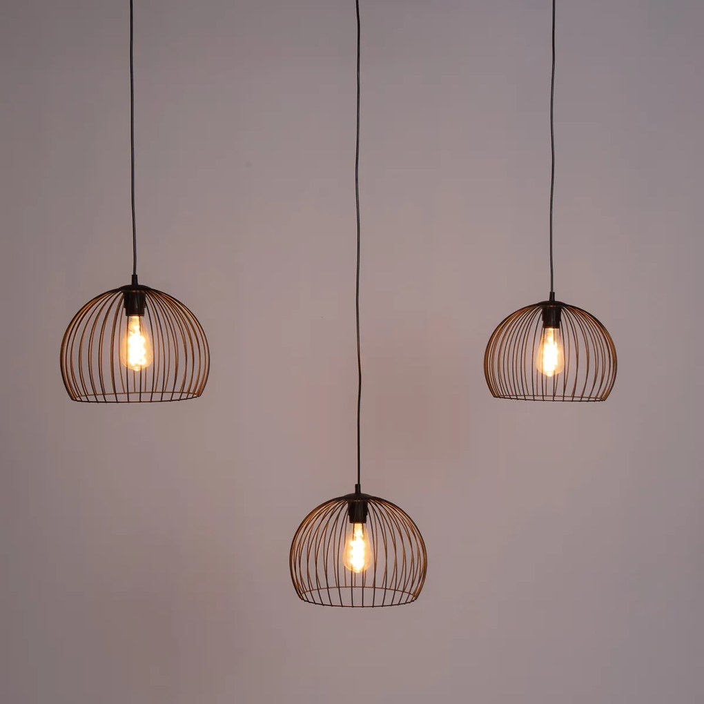 Moderné závesné svietidlo čierne 3-svetlo - Koopa