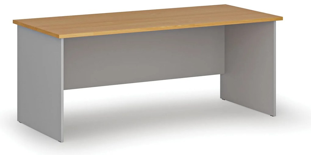Kancelársky písací stôl PRIMO GRAY, 180x80 cm, sivá/buk
