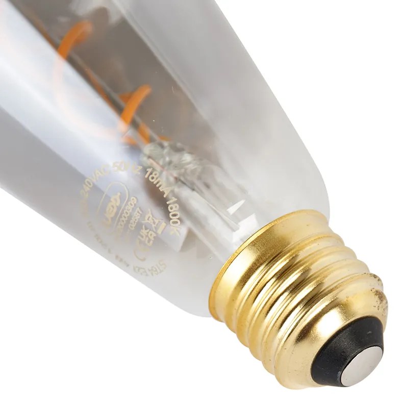 Sada 5 stmievateľných LED žiaroviek E27 so skrúteným vláknom ST64 dymové 120 lm 1800 K