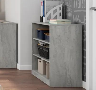 Nízký regál Carlos, sivý betón, šírka 75 cm%