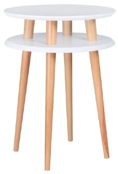 Biely odkladací stolík Ragaba UFO, Ø 45 cm