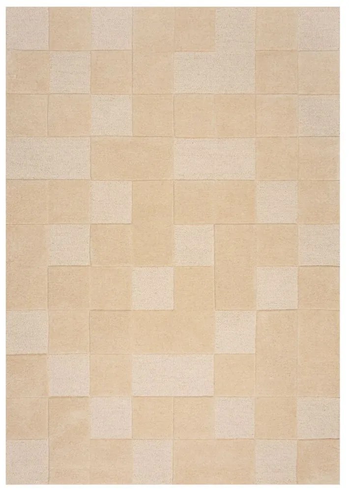 Kusový koberec Moderno Checkerboard Natural, 200x290, béžová, obývacia izba, Flair Rugs