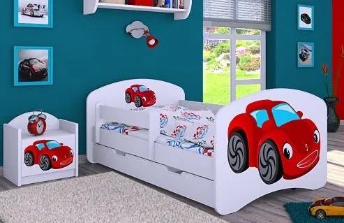 MAXMAX Detská posteľ so zásuvkou 140x70 RED CAR