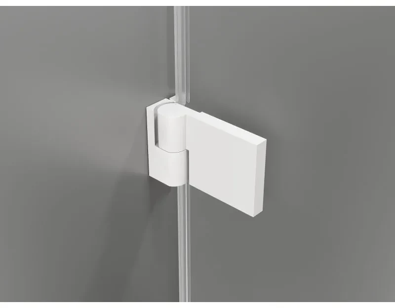 Mexen Lunar-B, výklopný sprchový kút ľavý 85 x 80 cm, 8mm číre sklo, biely profil, 832-085-080-20-00-L