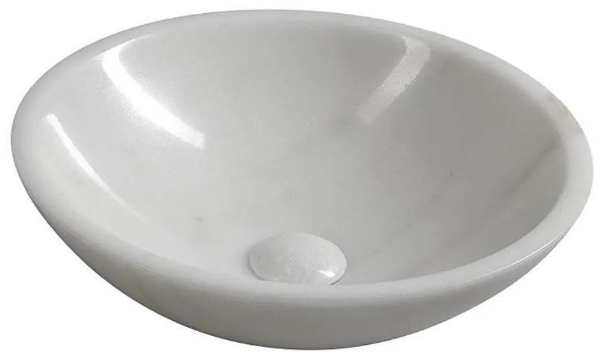 Sapho - Umývadlo na dosku BLOK, priemer 40 cm, mramor/biela