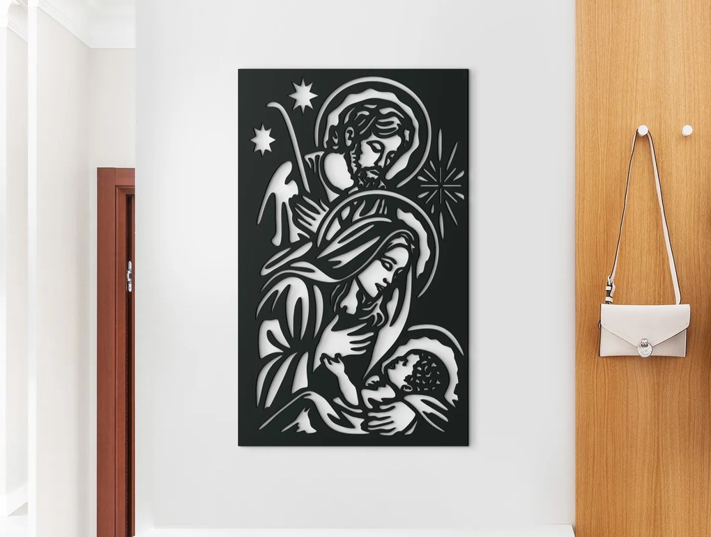 drevko Drevený obraz Betlehem Rozmer obrazu: 44,5 x 27 cm, Farba dekorácie: Čierna