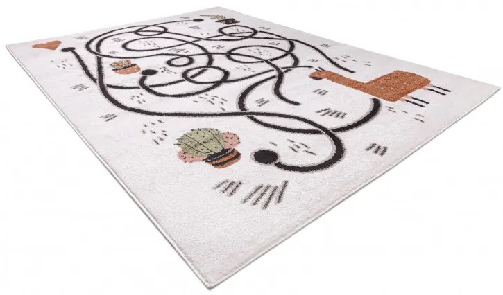 Detský kusový koberec Fun Game llama cream, 120x170, biela, detská izba, Dywany Łuszczów